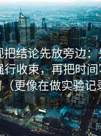 柚子影视把结论先放旁边：先弄结尾是不是强行收束，再把时间写成时间窗（更像在做实验记录）